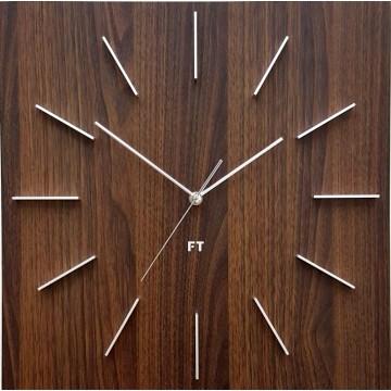 Dizajnové nástenné hodiny Future Time FT1010WE Square dark natural brown 40cm Dizajnové nástenné hodiny Future Time FT1010WE Square dark natural brown 40cm